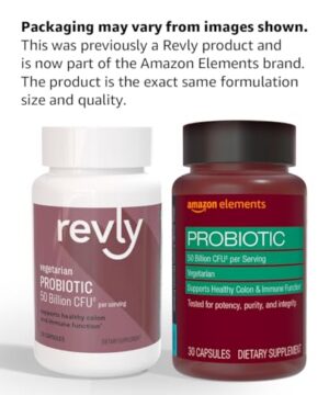 Paquete doble Amazon Elements probiótico cápsulas veganas