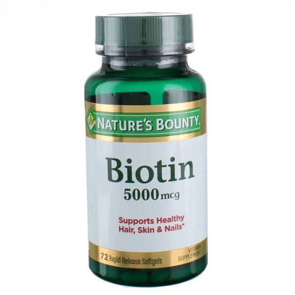 Version 1.0.0 Paquete doble biotina Nature's Bounty 5000 mcg 72 cápsulas cada uno