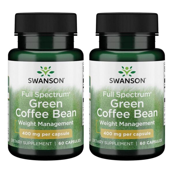 Paquete doble cápsulas café verde Swanson 400 mg