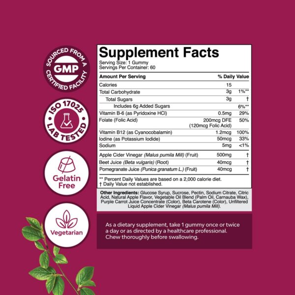 Paquete doble gomitas ACV con la madre para salud