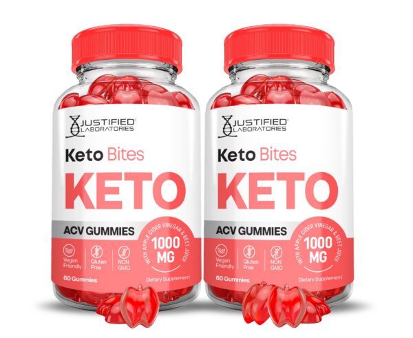 Paquete doble Keto Bites gomitas keto sabor vinagre sidra manzana