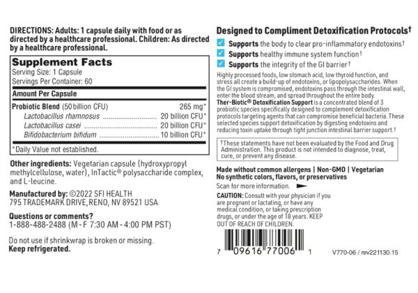 Klaire Labs Ther-Biotic cápsulas y envase