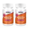 Paquete doble NOW Foods vitamina D3 10,000 UI 120 cápsulas blandas