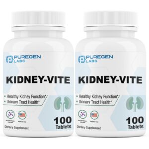 Version 1.0.0 Paquete doble Puregen Labs Kidney-Vite 200 tabletas