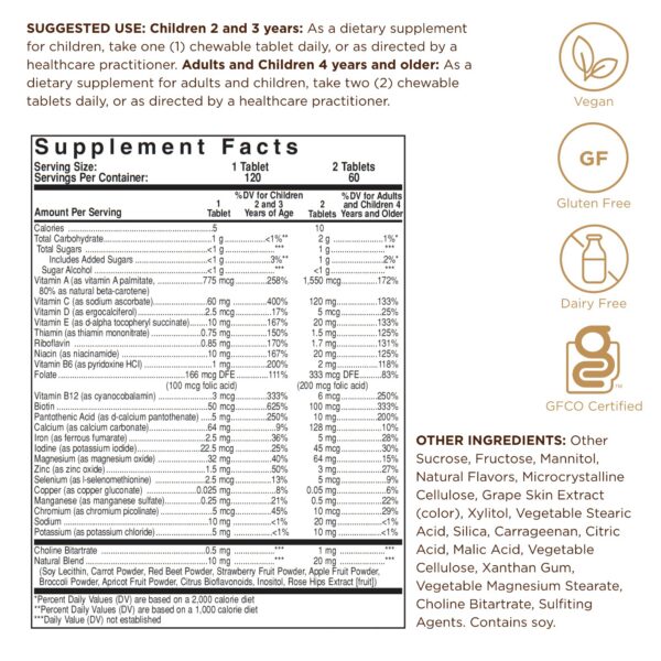 Paquete doble Solgar Kangavites multivitaminas para niños