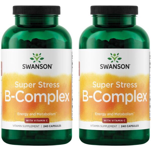 Paquete doble Swanson Super Stress Complejo B 240 cápsulas