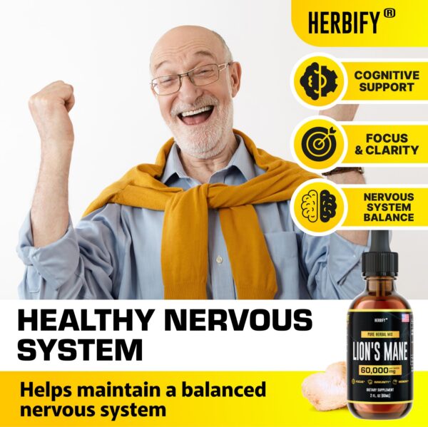 HERBIFY gotero con extracto líquido melena de león close-up