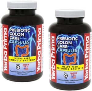 Paquete doble Yerba Prima cápsulas prebióticas para colon