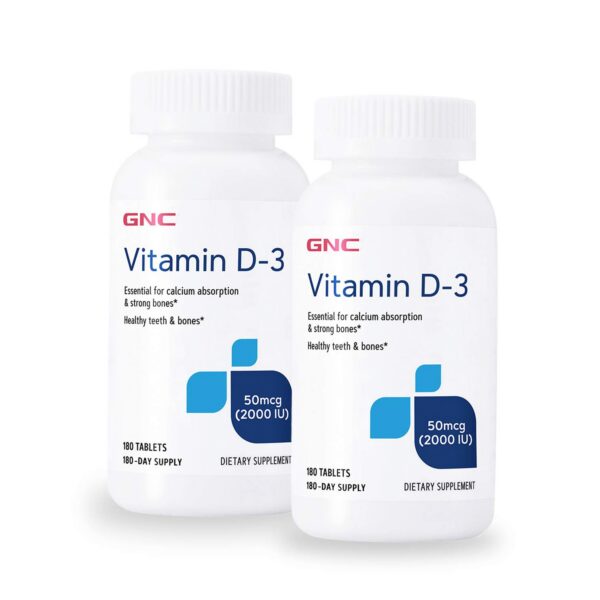 Version 1.0.0 Paquete doble de vitamina D-3 2000 UI GNC para salud ósea