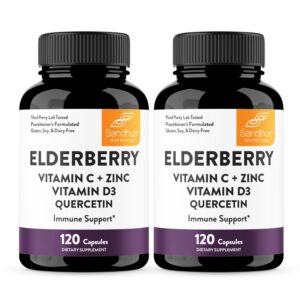 Paquete Elderberry cápsulas soporte inmune vitamina c zinc