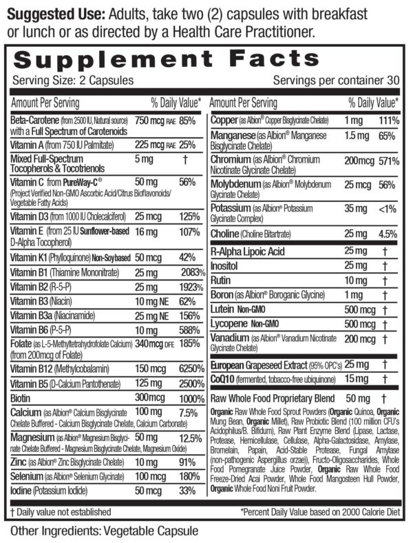 Paquete EMERALD LABS Multivitamínico Premium suministro 30 días