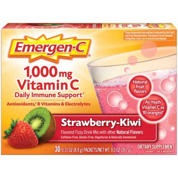 Paquete Emergen-C polvo vitamina C sabor fresa-kiwi