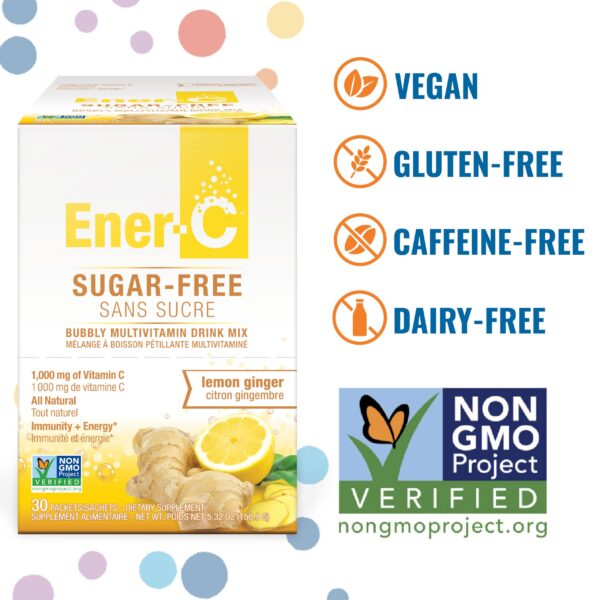 Version 1.0.0 Paquete Ener-C sin azúcar limón jengibre 60 sobres