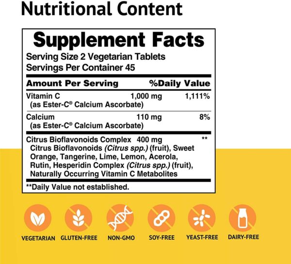 Paquete de Ester C 500 mg 90 tabletas American Health