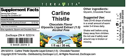 Paquete extracto líquido cardo carline sabor chocolate TerraVita