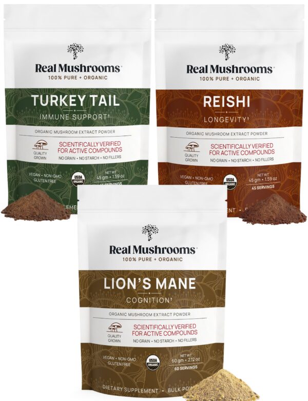 Paquete de extractos en polvo de hongos orgánicos