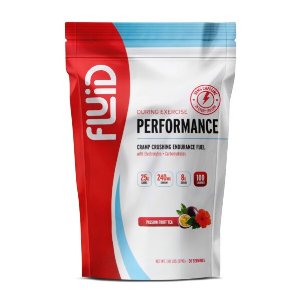 Paquete Fluid Performance bebida deportiva té fruta pasión 30 porciones