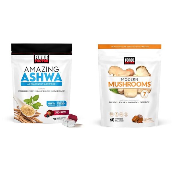 Paquete Force Factor Ashwagandha y Hongos