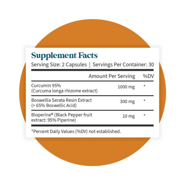 Cápsulas veganas de cúrcuma y curcumina para salud articular y cerebral