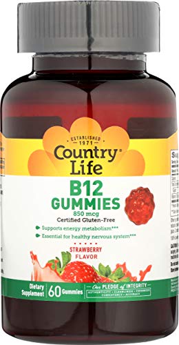 Paquete frontal gomitas Country Life vitamina B12 60 unidades