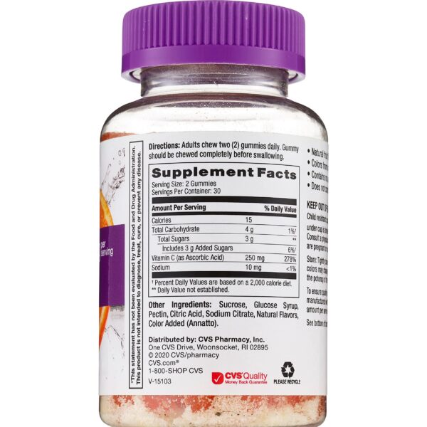 Version 1.0.0 Paquete frontal gomitas vitamina c cvs health naranja