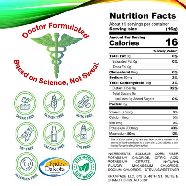Paquete frontal Krampade fibra prebiótica y electrolitos polvo