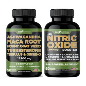 Paquete Gade Nutrition suplemento Ashwagandha y óxido nítrico