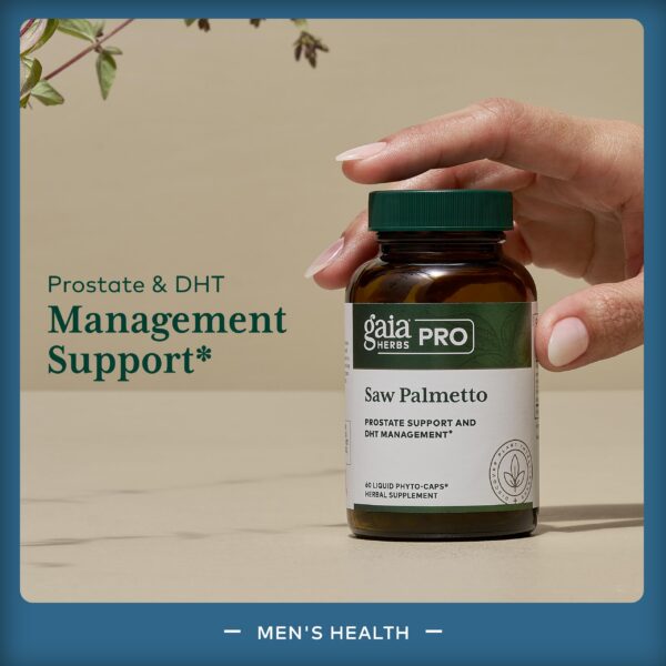 Paquete Gaia Herbs PRO Saw Palmetto suplemento para salud masculina