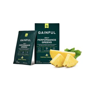 Paquete de Gainful Daily Performance Greens sabor piña tropical