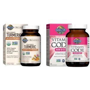 Paquete Garden of Life cúrcuma orgánica fuerza extra 120 tabletas