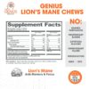 Paquete Genius Lion's Mane masticables nootrópicos sabor caramelo salado