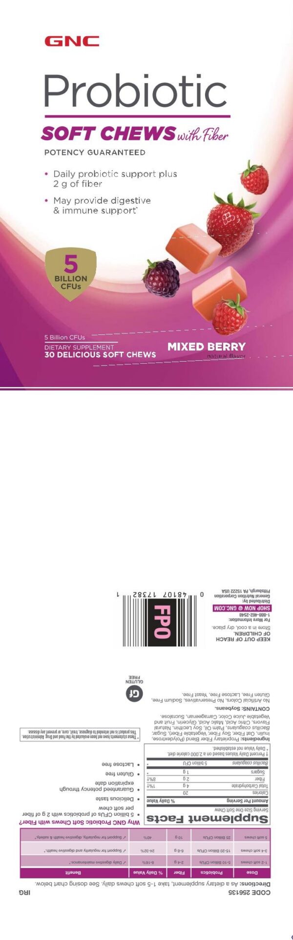 Paquete de GNC Probióticos en Gomitas Blandas con Fibra