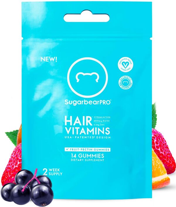 Paquete de gominolas Sugarbear vitaminas para cabello veganas