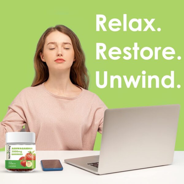 Paquete gomitas Ashwagandha Nature's Key para ansiedad y estrés