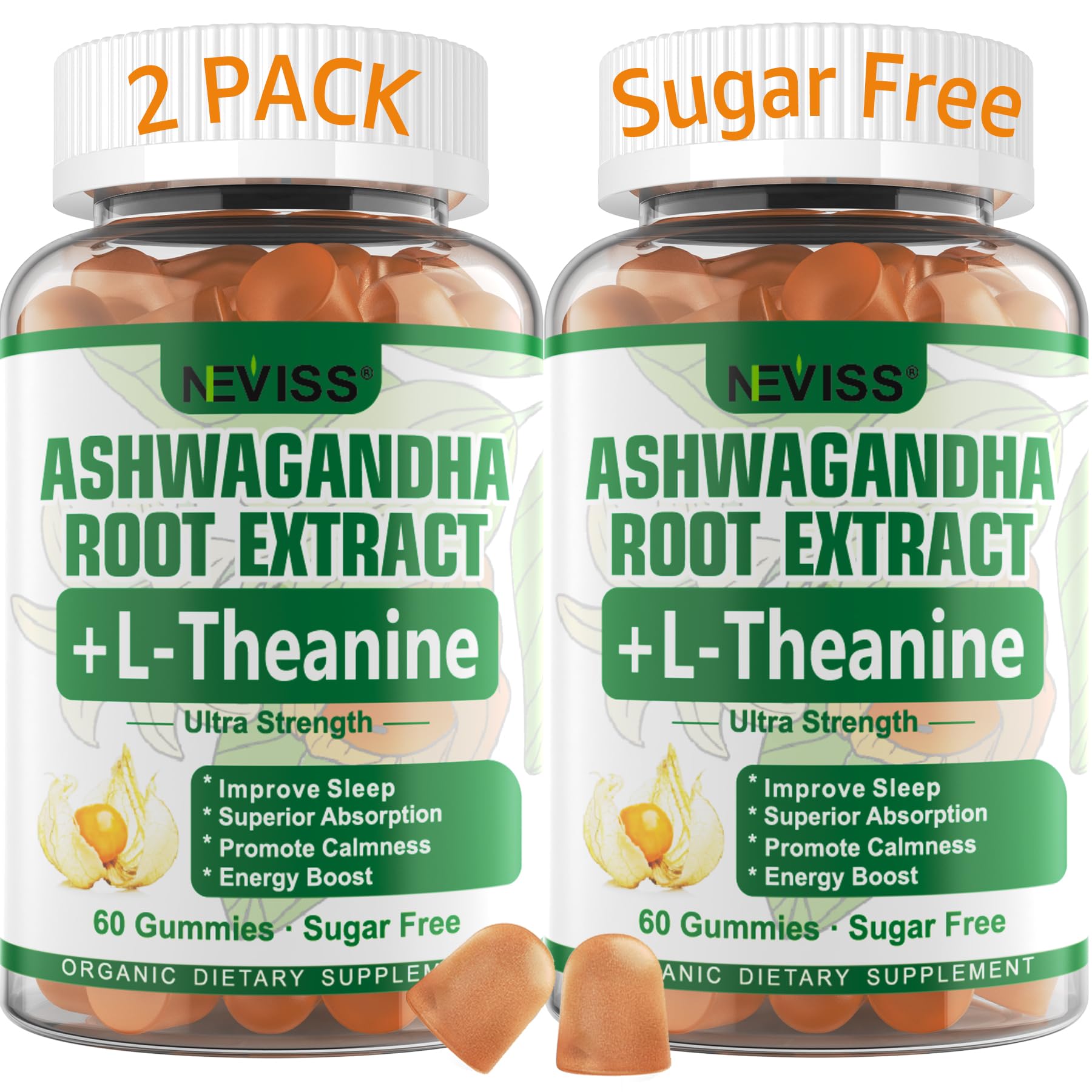 NEVISS Ashwagandha with L-Theanine & 5-HTP, 2000 mg