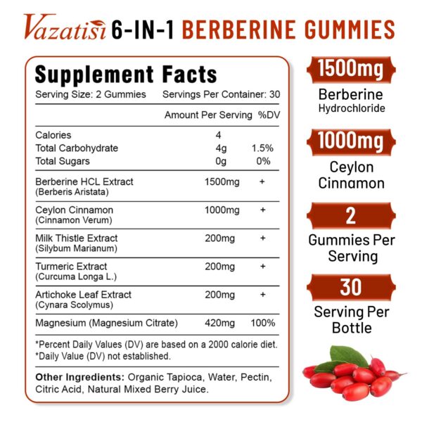 Paquete doble gomitas berberina 1500mg detalle producto