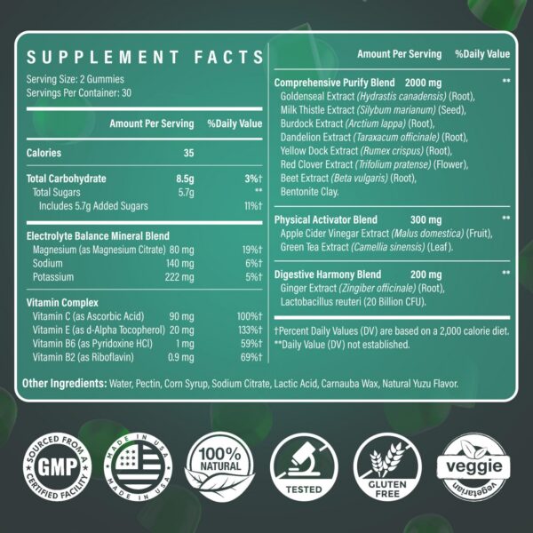 Suplemento gomitas detox Ultraverixian para limpiar riñones