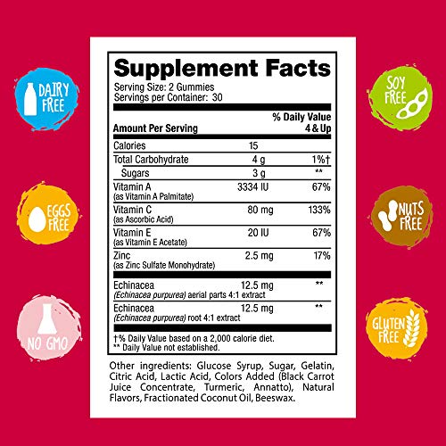Version 1.0.0 Paquete gomitas equinácea y zinc para inmunidad infantil