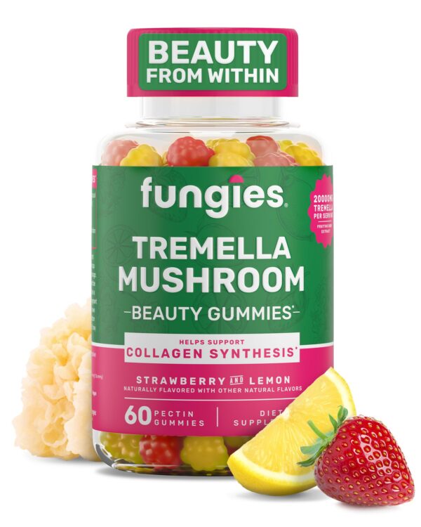 Paquete de gomitas Fungies Tremella sabor fresa y limón para piel saludable