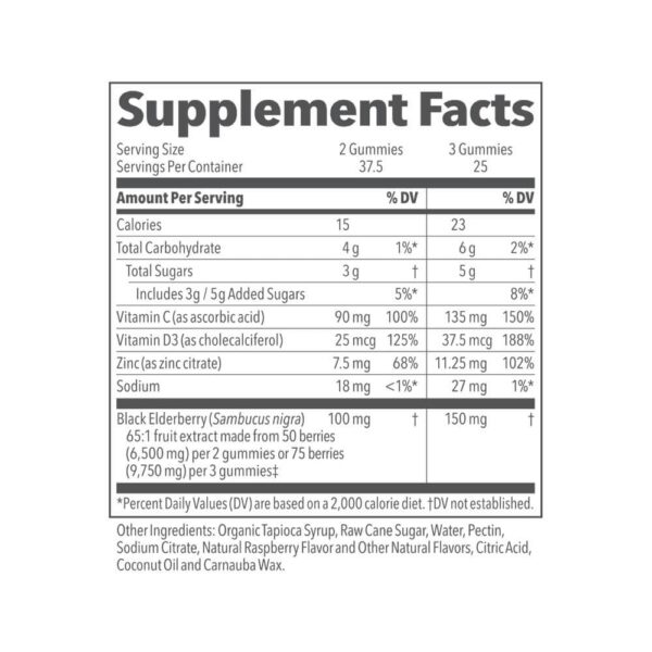 Version 1.0.0 Paquete gomitas LifeSeasons con extracto de saúco