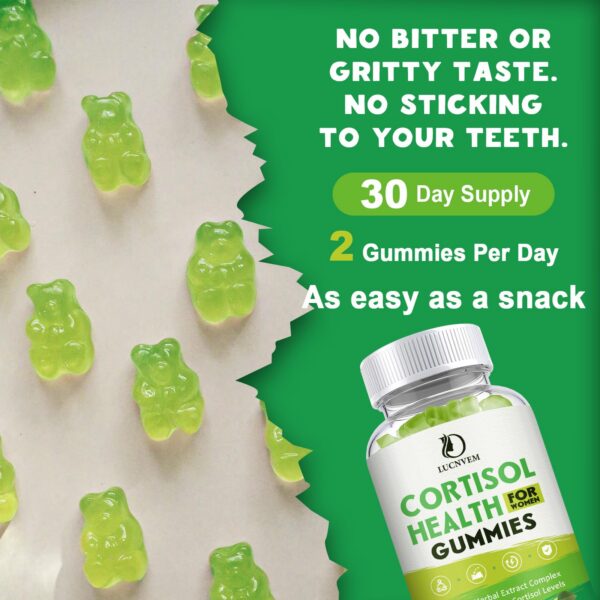 Version 1.0.0 Paquete gomitas LUCNVEM cortisol para mujeres suplemento vegano