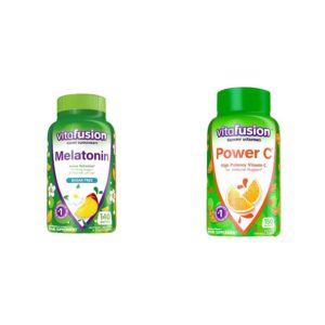 Paquete gomitas melatonina y vitamina C Vitafusion sabor naranja
