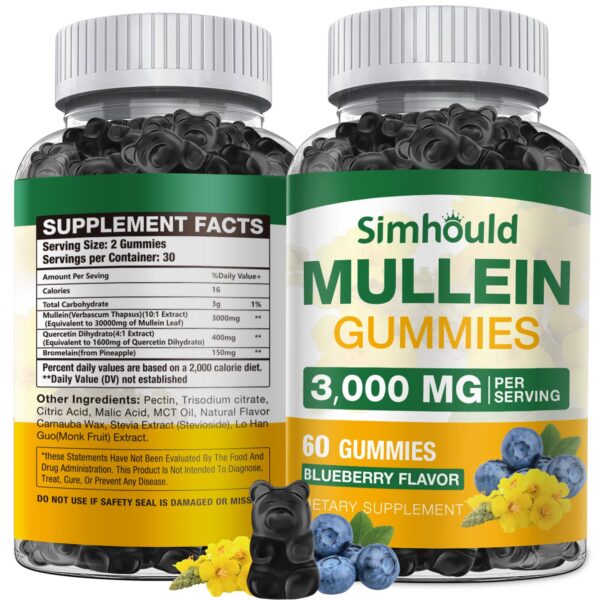 Paquete gomitas Mullein sin azúcar Simhould 3000MG