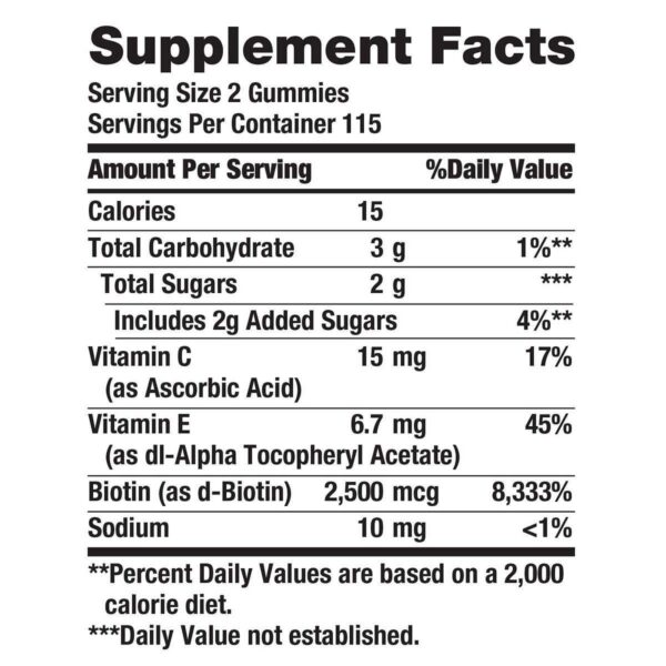 Paquete Nature's Bounty gomitas cuidado cabello piel uñas