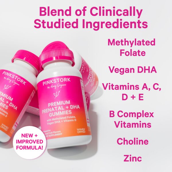 Paquete gomitas Pink Stork con DHA, folato y vitamina D