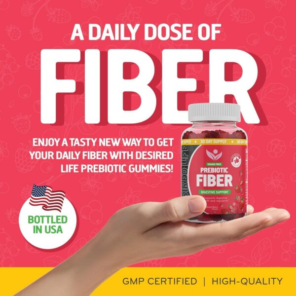 Paquete frontal gomitas prebióticas Desired Life 60 unidades