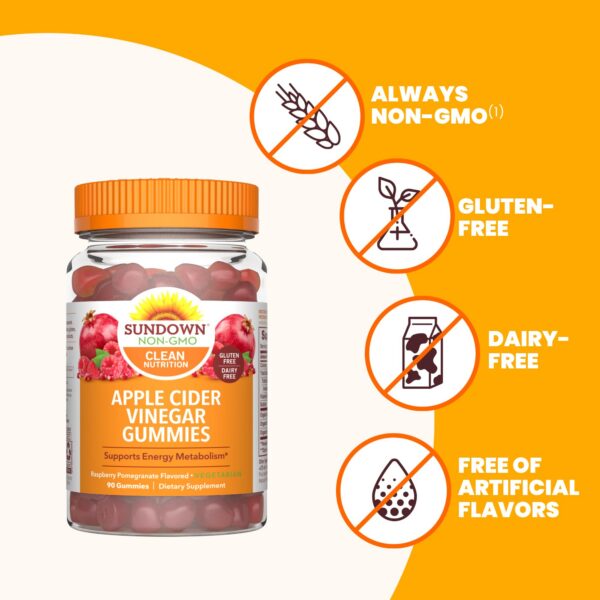 Paquete de gomitas Sundown vinagre sidra manzana 90 ct