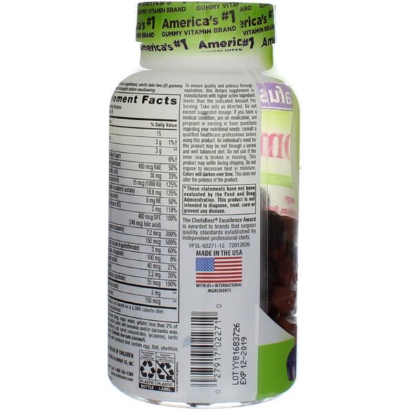 Paquete gomitas Vitafusion multivitamínicas mujer frutos del bosque