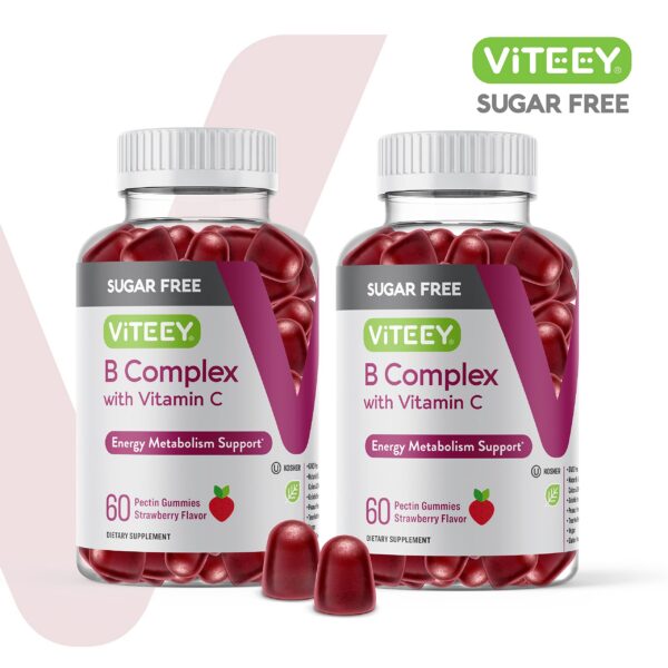 Paquete gomitas vitamina b complejo sin azúcar sabor fresa Viteey