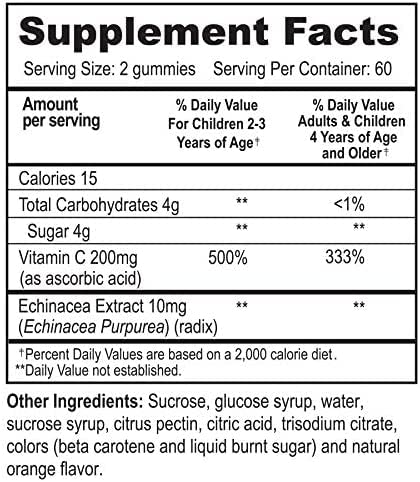 Paquete de gomitas vitamina c Natvites para niños con apoyo inmunológico